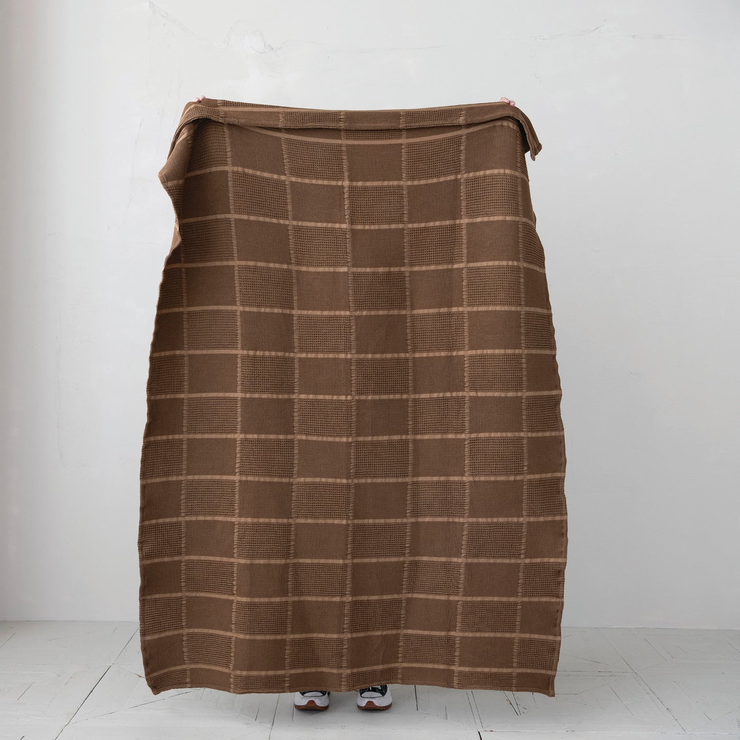 Cotton Waffle Grid Throw