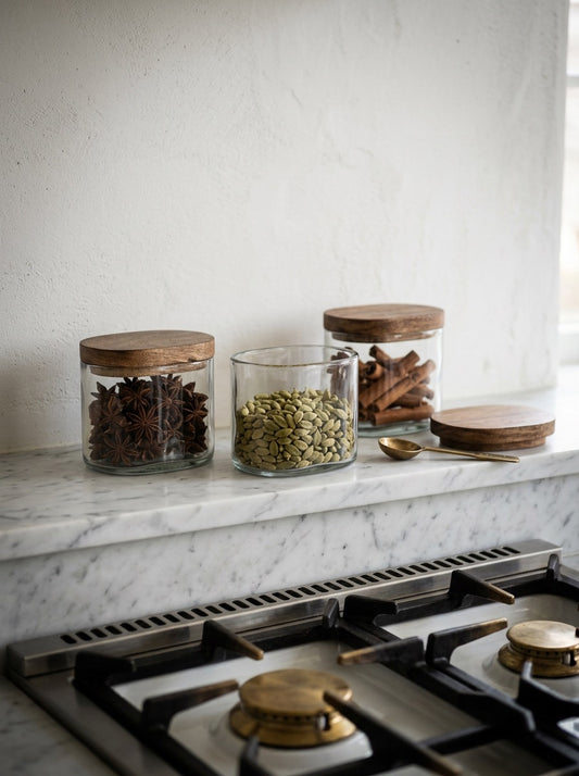 Mango Wood Glass Jar