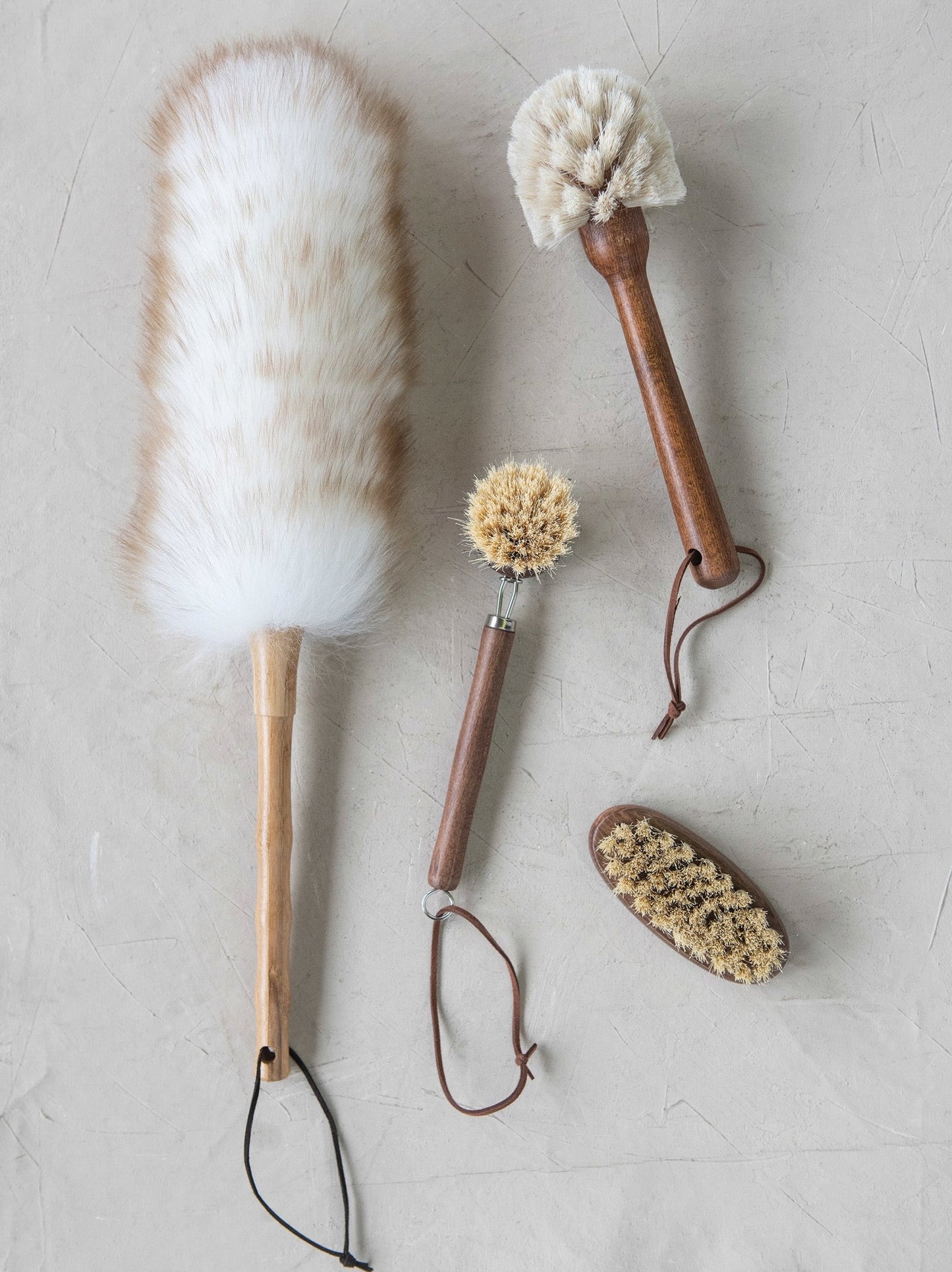 Beech Wood Brush with Leather Tie