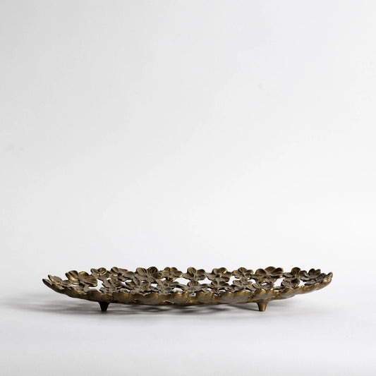 Antique Gold Flower Tray