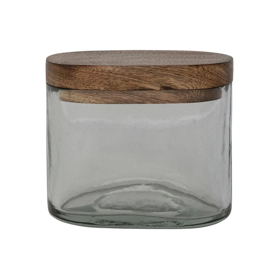 Mango Wood Glass Jar