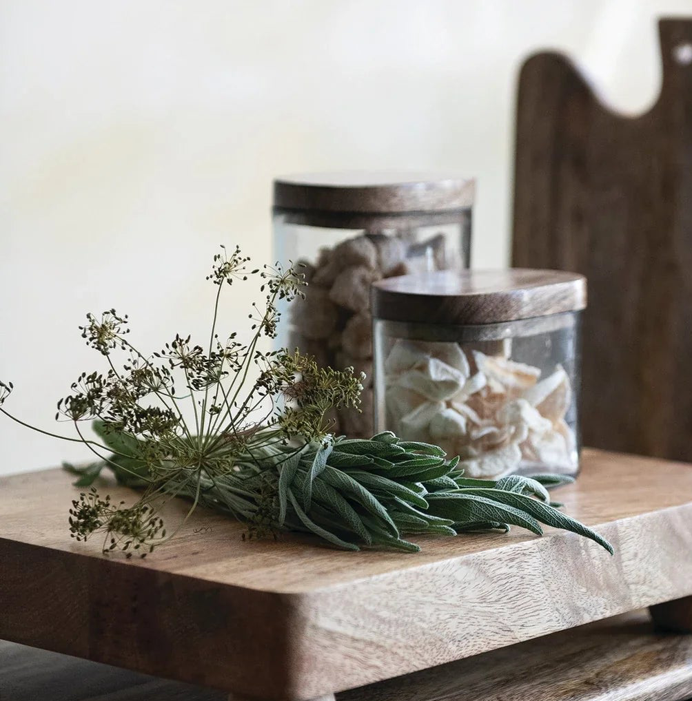 Mango Wood Glass Jar