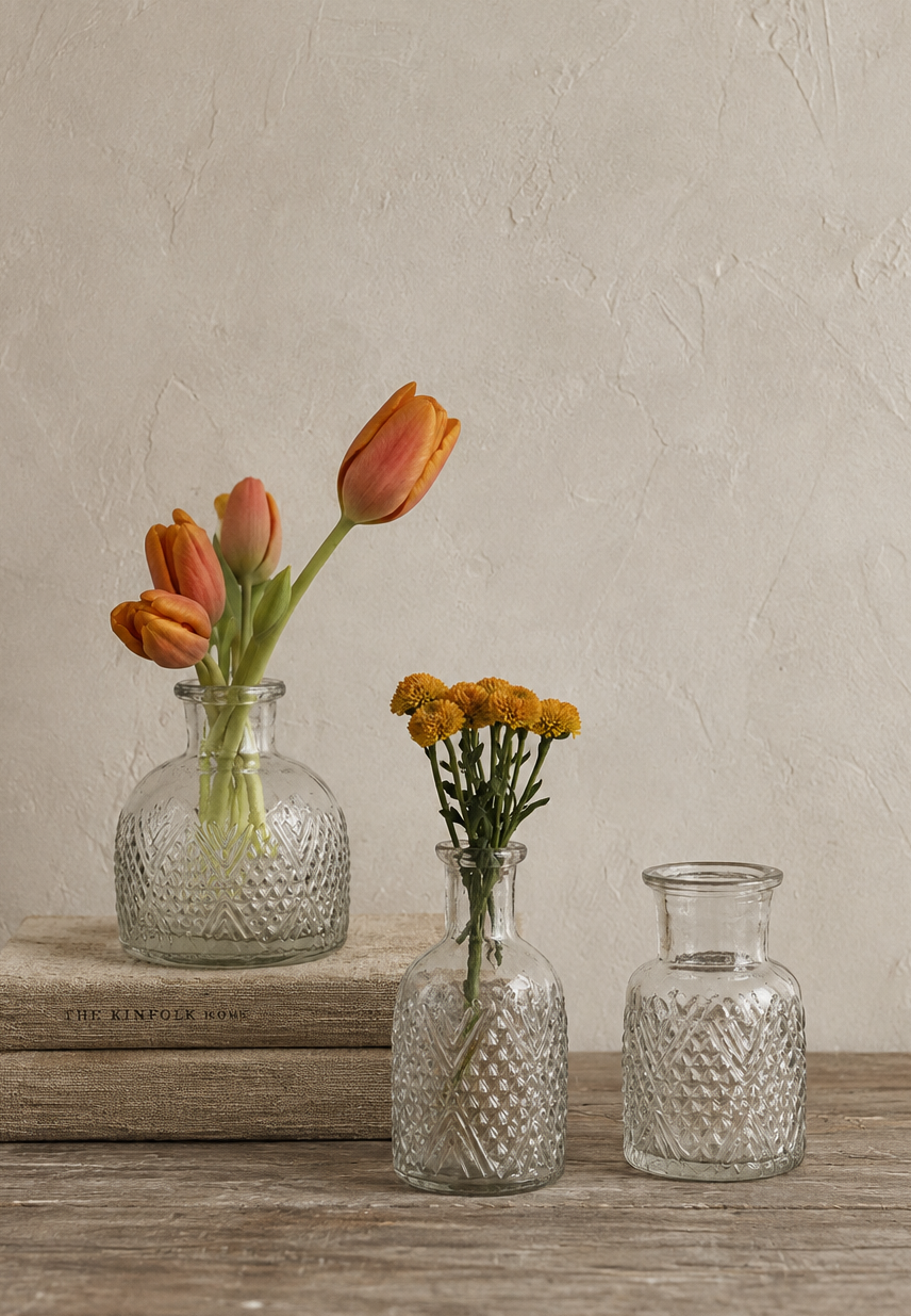 Pressed Glass Bud Vases
