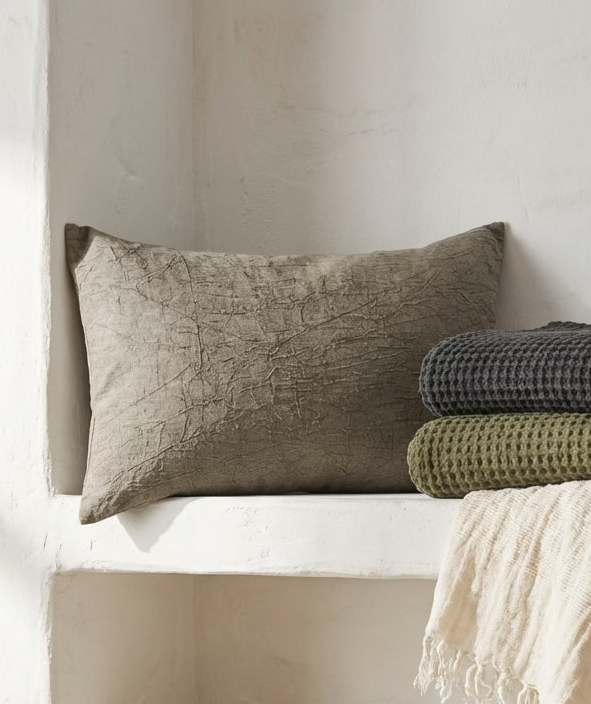 Stonewashed Linen Lumbar Pillow