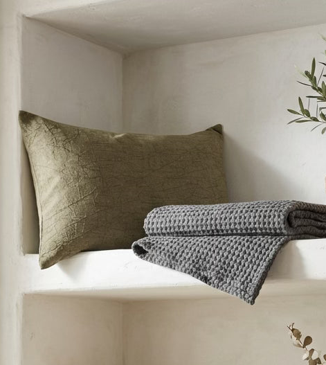 Stonewashed Linen Lumbar Pillow