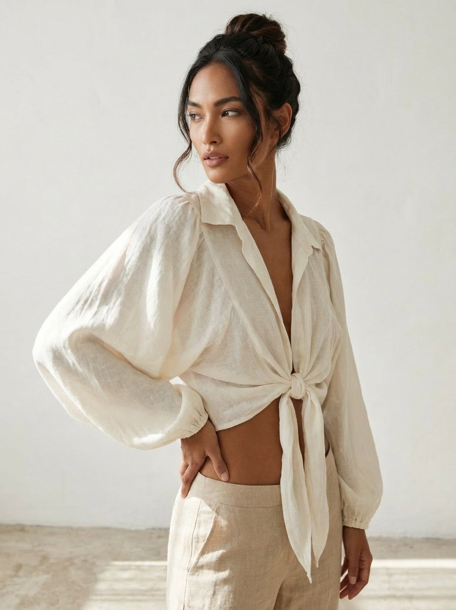 Sable Tie Blouse