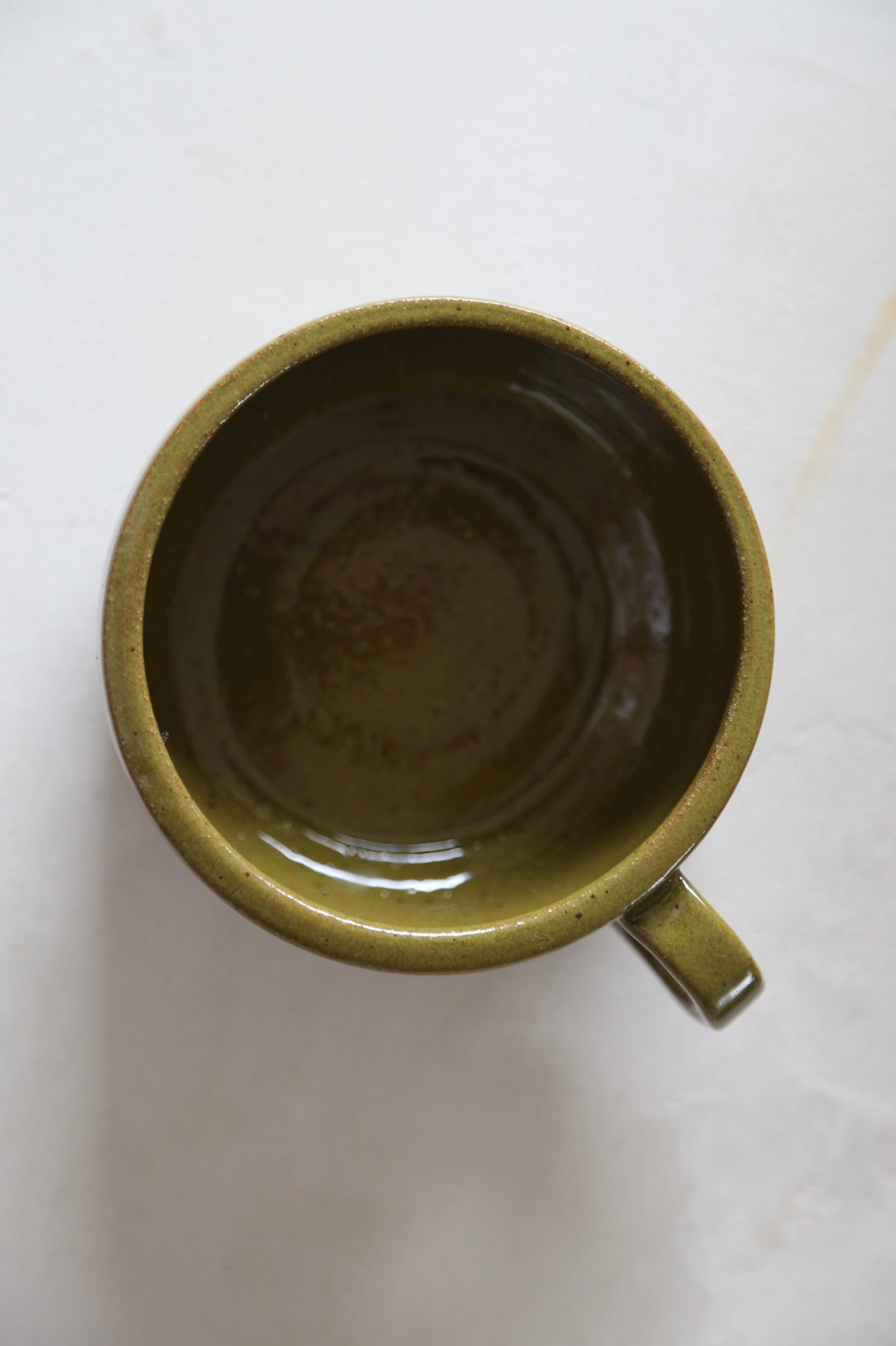 Moss stoneware mug / dirty dishes