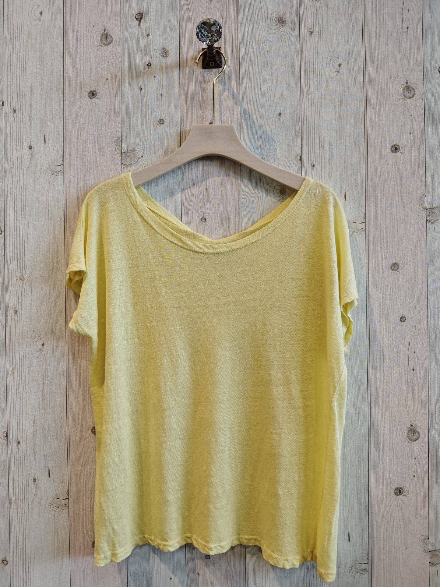 REF 2296 BASIC U-NECK T-SHIRT 100% LINEN