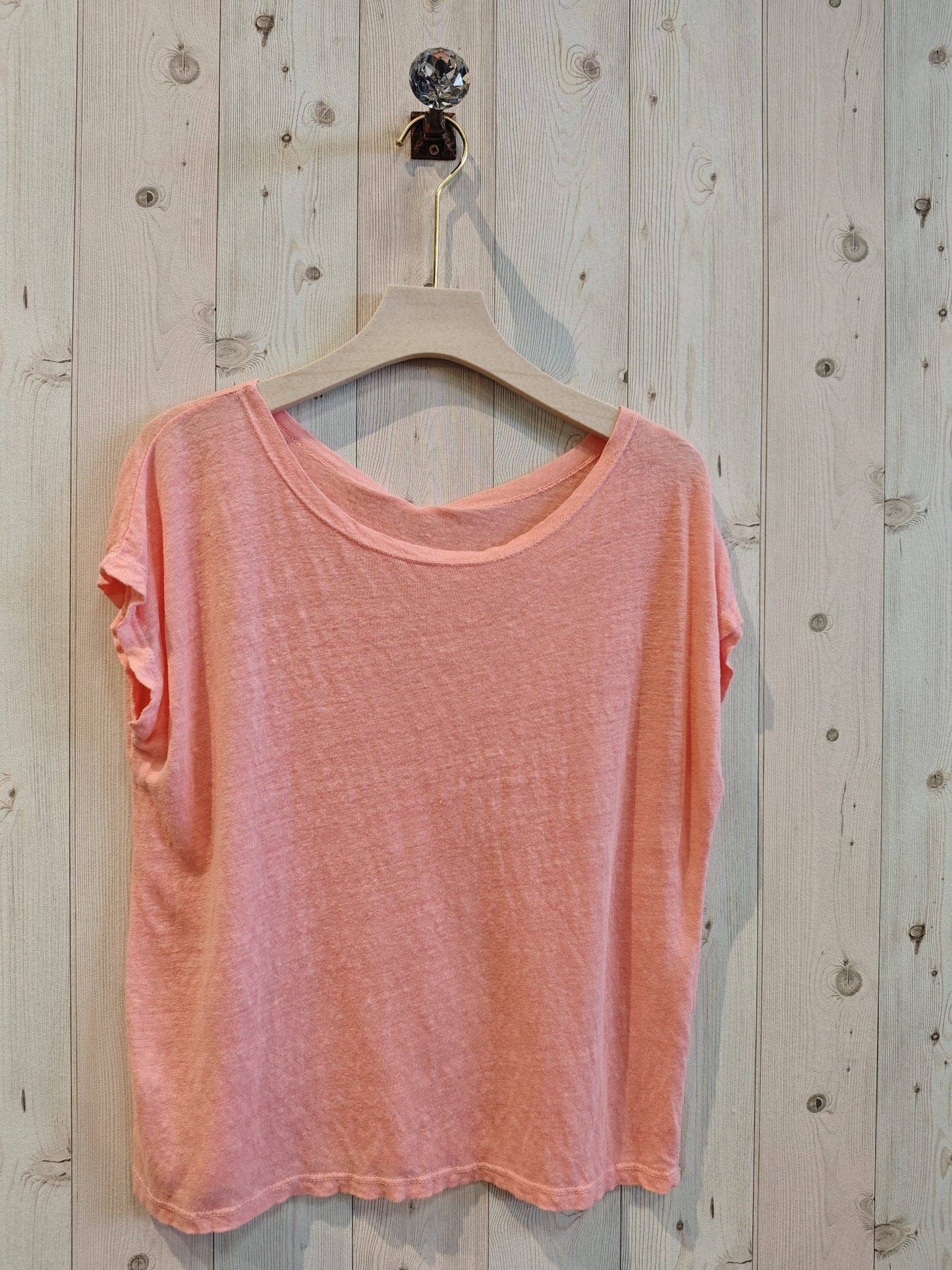 REF 2296 BASIC U-NECK T-SHIRT 100% LINEN