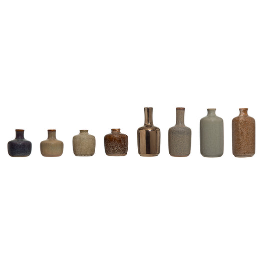 Stoneware Vases, Set of 8