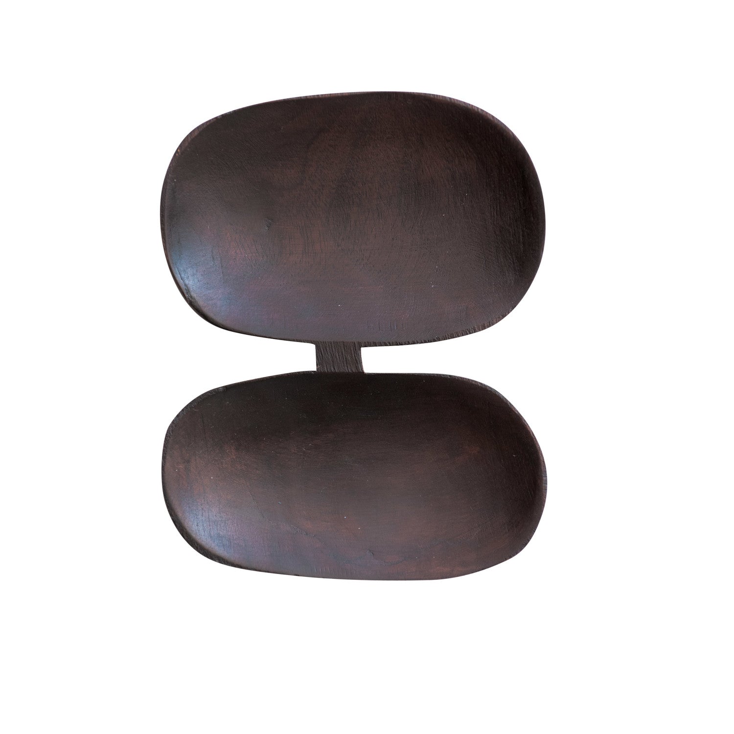 Mango Wood Dish w/ 2 Sections, Black