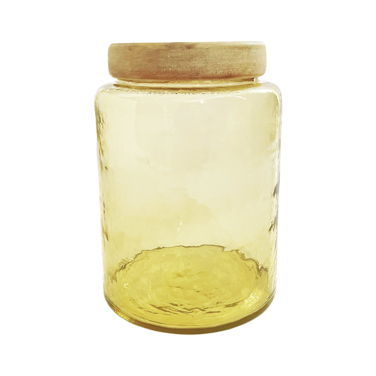 2-1/2 Quart Hammered Glass Jar w/ Mango Wood Lid