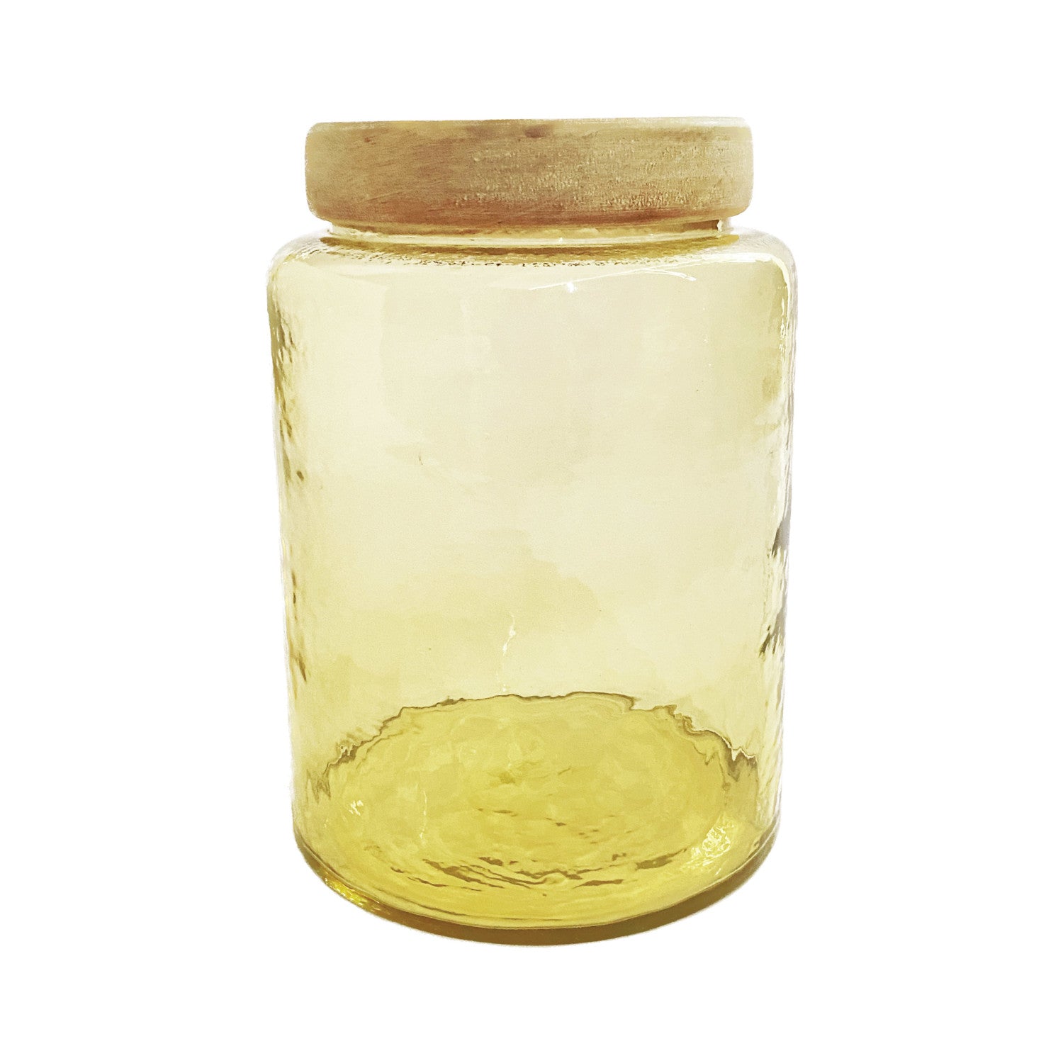 2-1/2 Quart Hammered Glass Jar w/ Mango Wood Lid