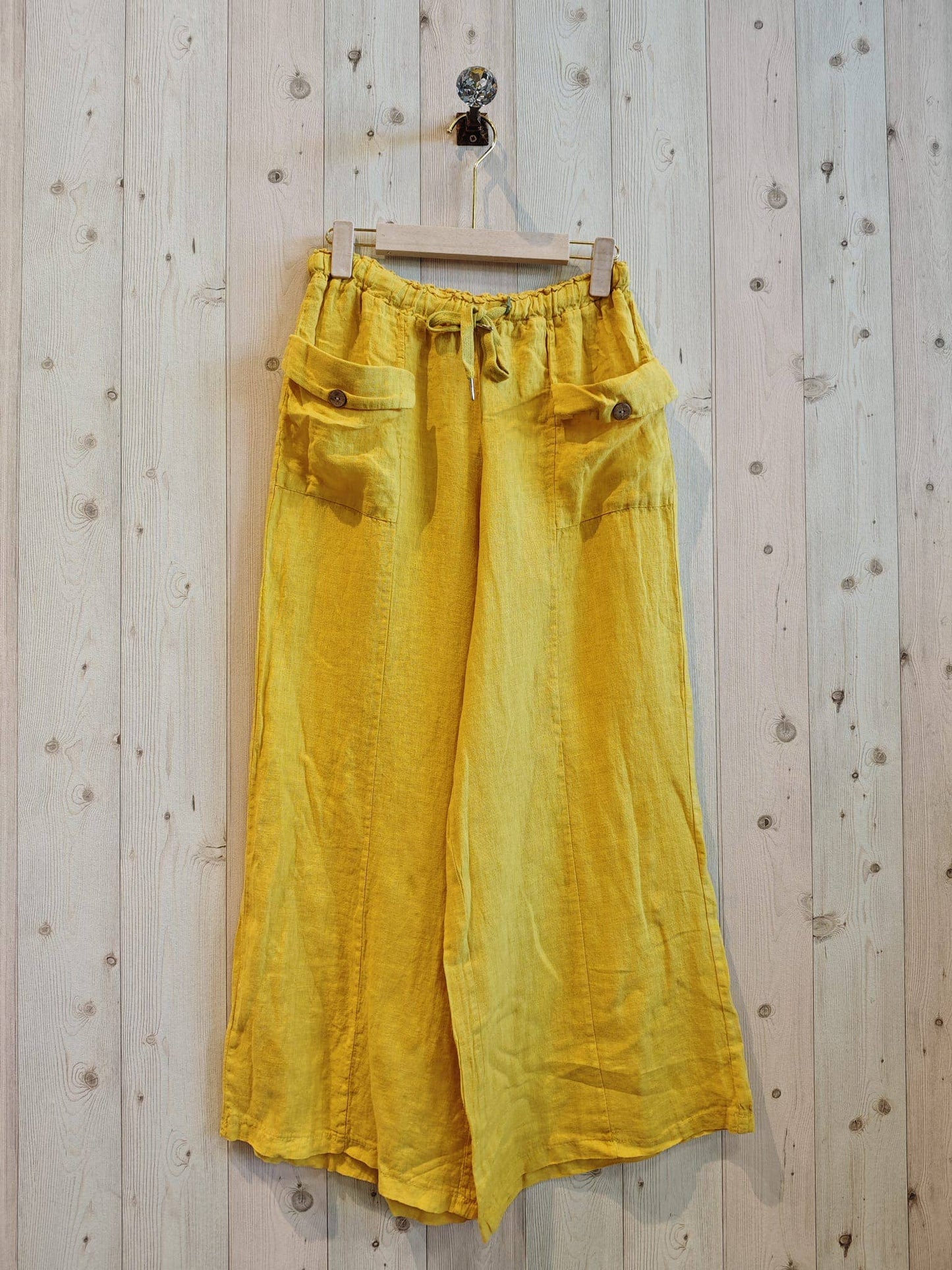 REF 6507 100% LINEN TROUSERS TWO POCKETS