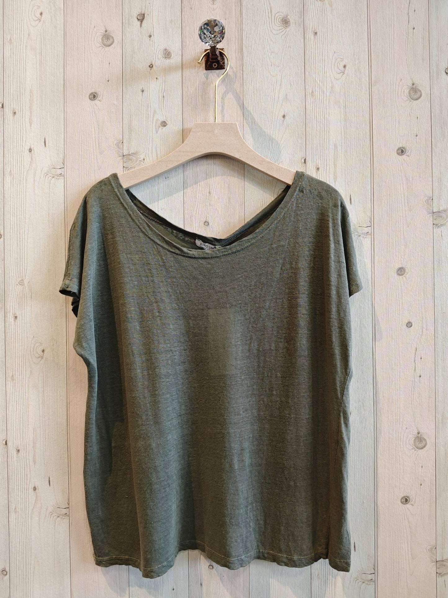 REF 2296 BASIC U-NECK T-SHIRT 100% LINEN