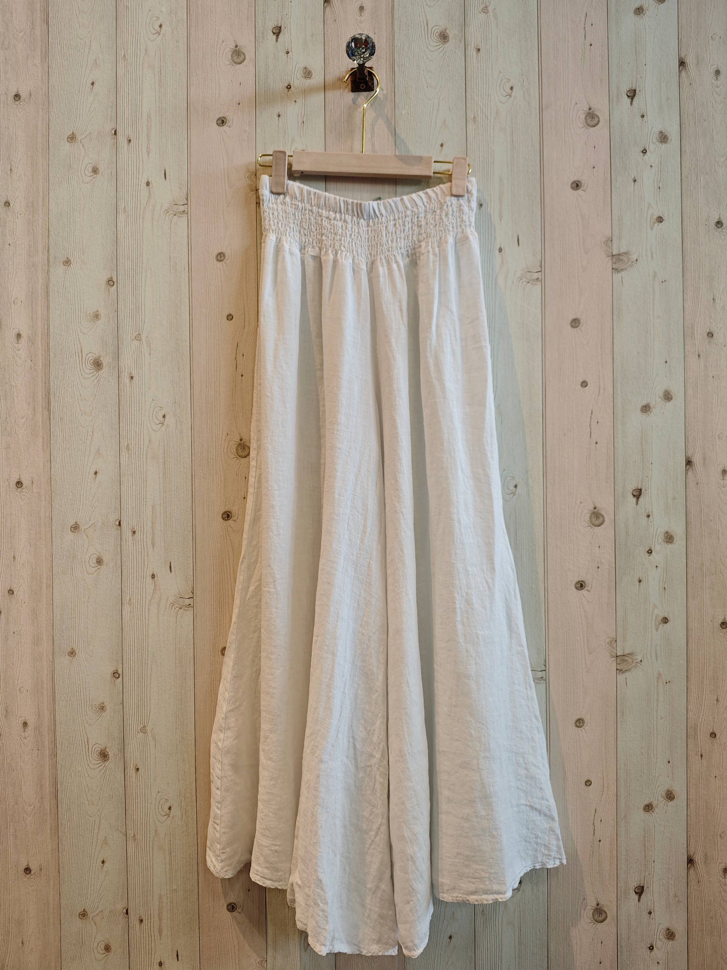 REF 30201 WIDE LEG LINEN PANTS 100%