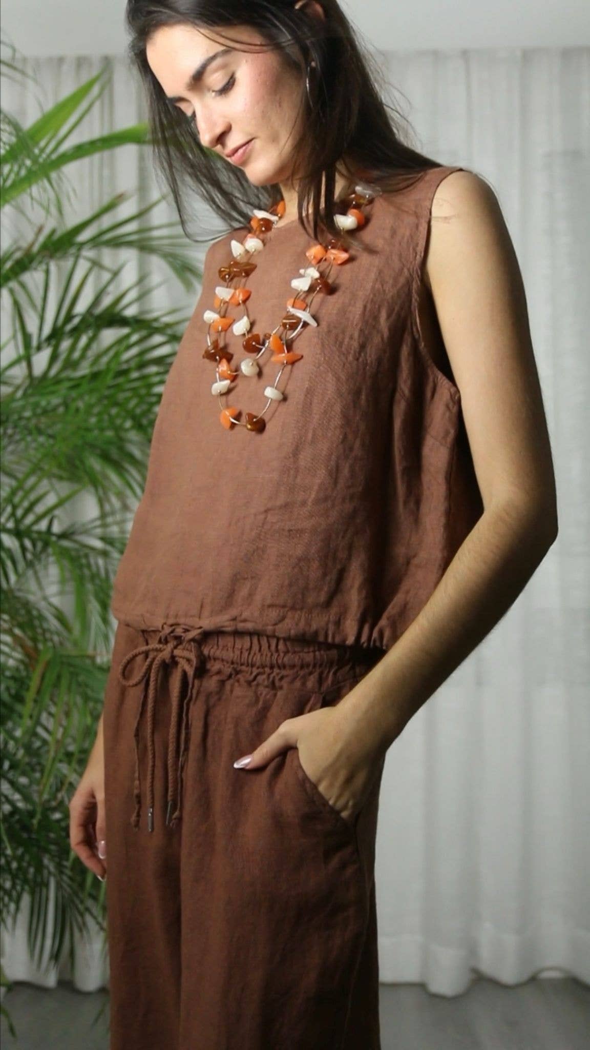 REF 6522 100% LINEN TROUSERS