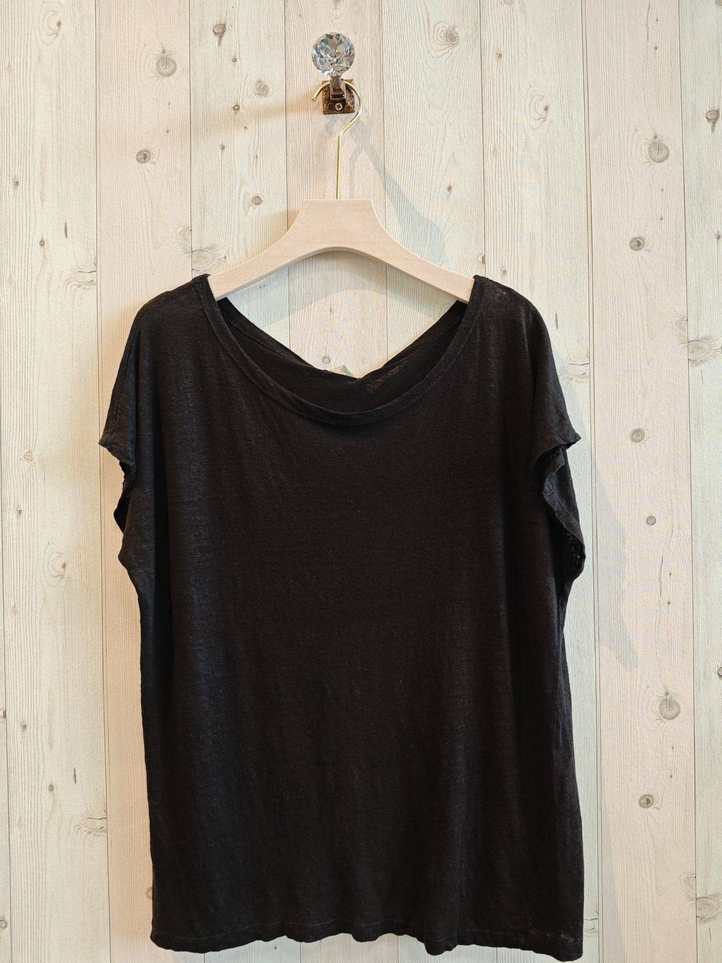 REF 2296 BASIC U-NECK T-SHIRT 100% LINEN