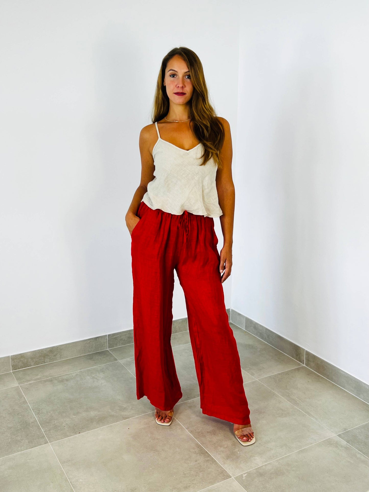 REF 22943 100% LINEN TANK TOP