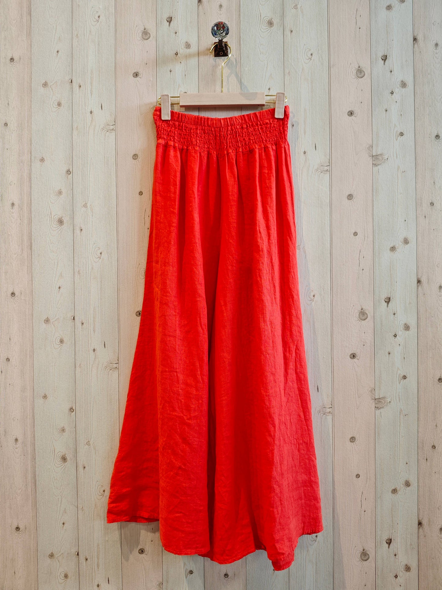 REF 30201 WIDE LEG LINEN PANTS 100%