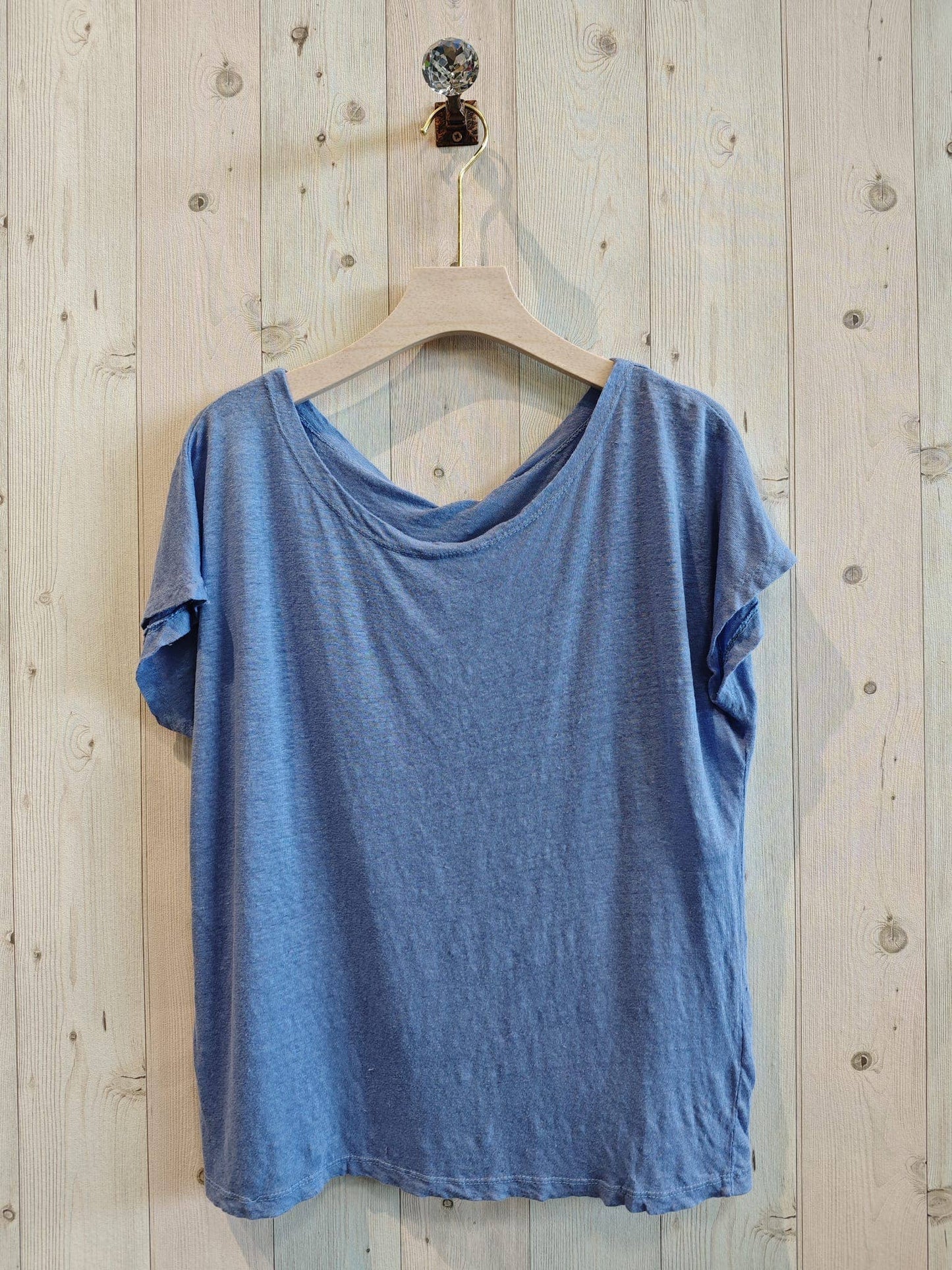 REF 2296 BASIC U-NECK T-SHIRT 100% LINEN