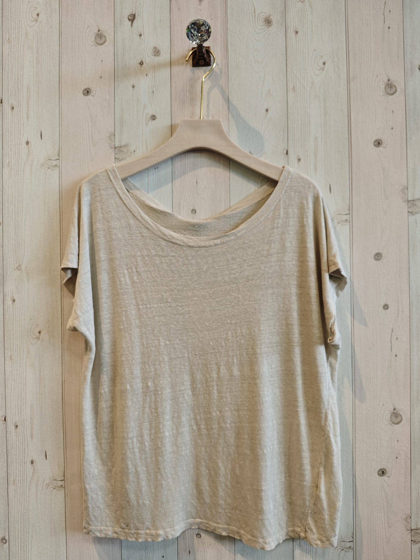 REF 2296 BASIC U-NECK T-SHIRT 100% LINEN