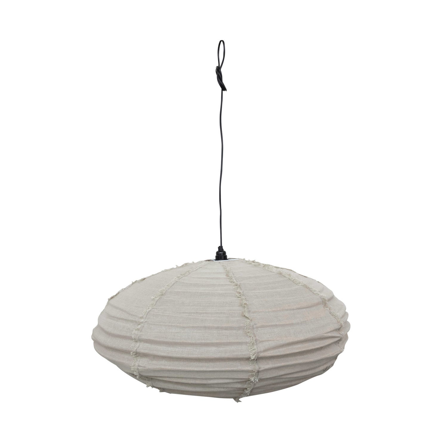 Linen and Cotton Pendant Lamp with Frayed Edges
