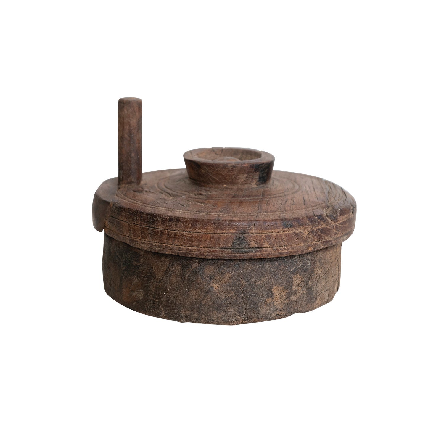 Found Decorative Reclaimed Wood Spice Grinder w/ Lid (Each One Will Vary)