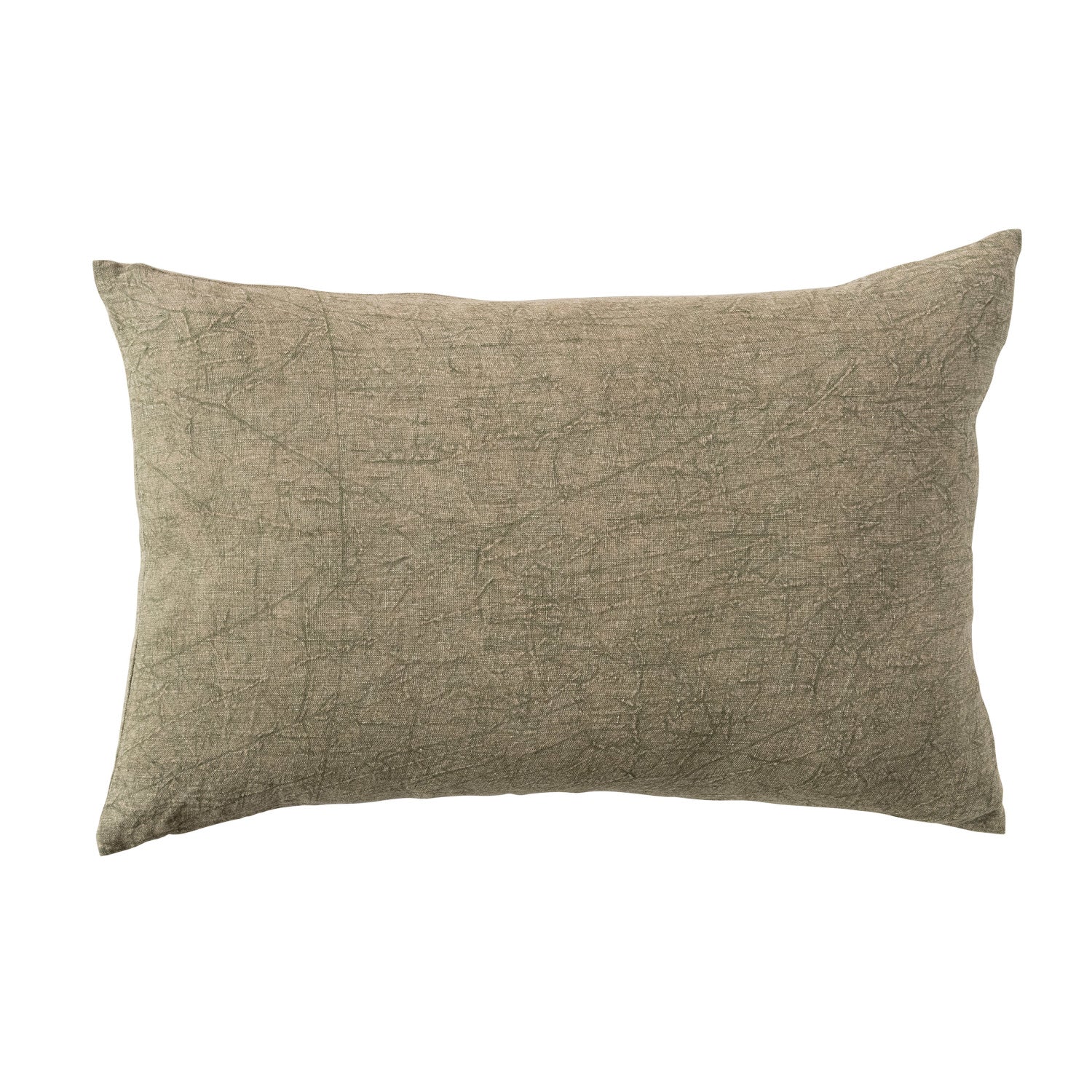 24"L x 16"H Stonewashed Linen Lumbar Pillow