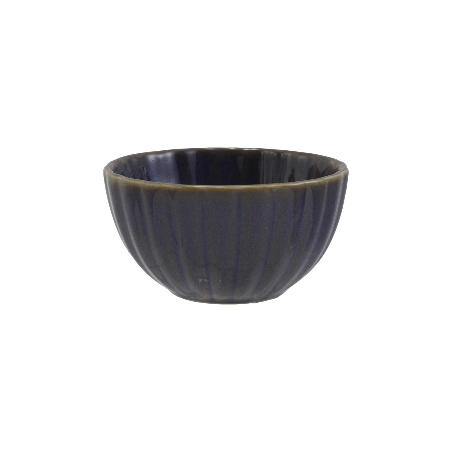 Stoneware Ribbed Bowl, Reactive Glaze, Plum Color (Each One Will Vary)