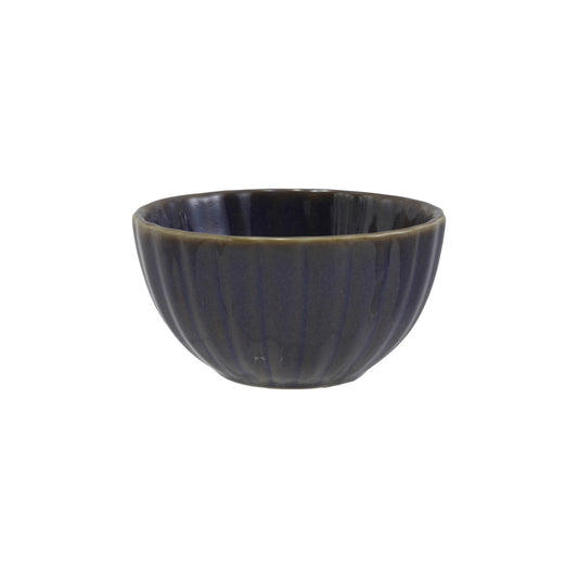 Stoneware Ribbed Bowl, Reactive Glaze, Plum Color (Each One Will Vary)