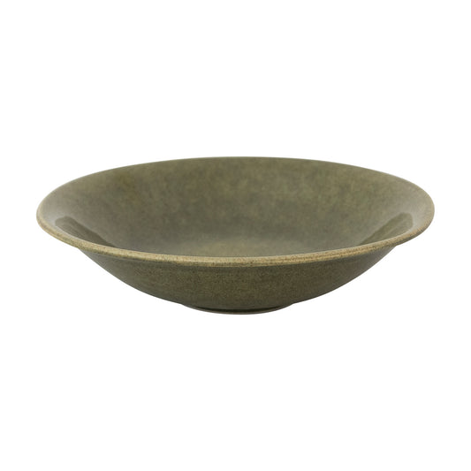 Stoneware Low Bowl, Green (Each One Will Vary)