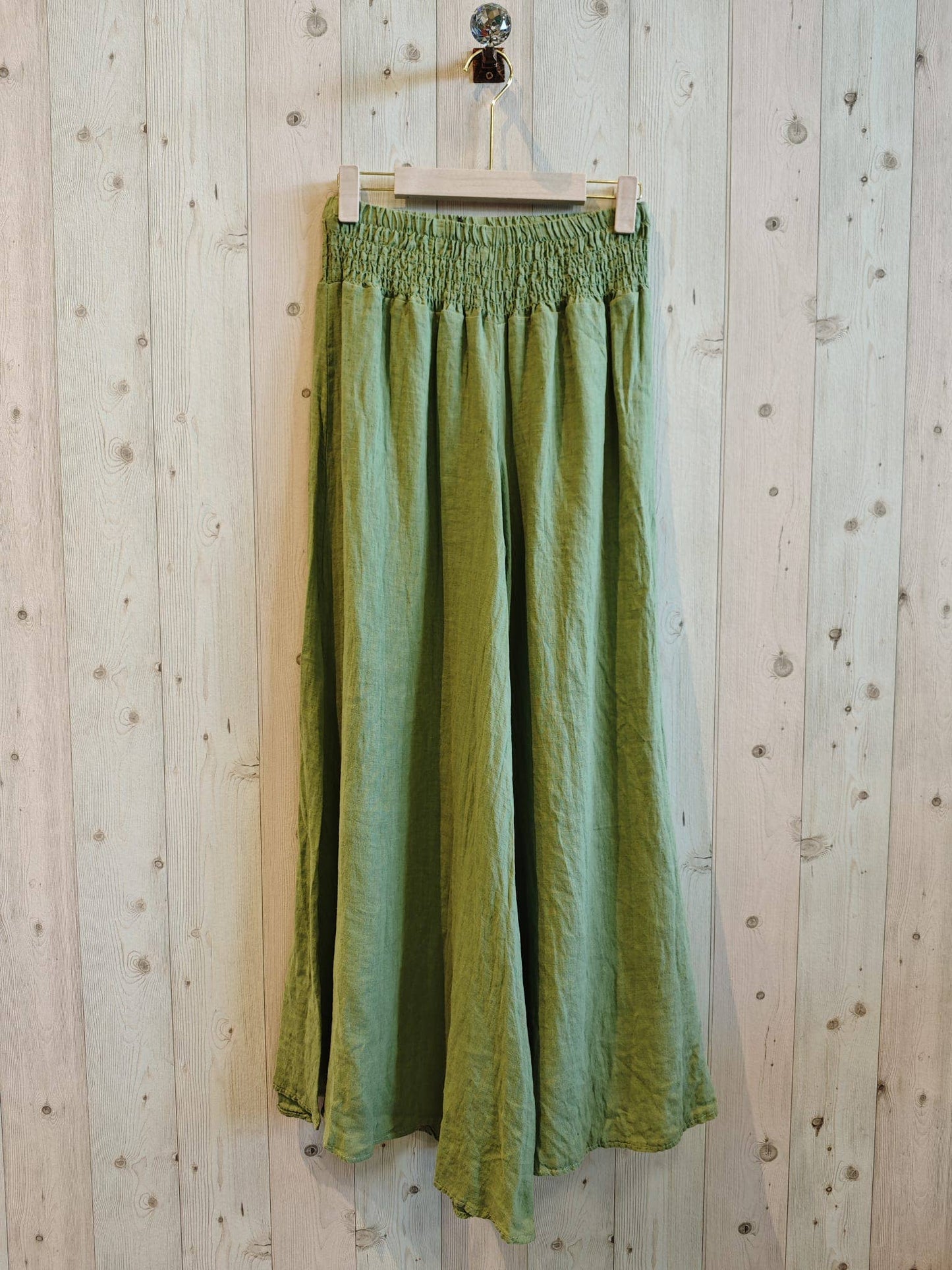 REF 30201 WIDE LEG LINEN PANTS 100%